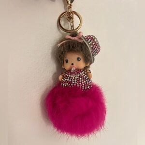 Pink Fluffy Doll Key Holder